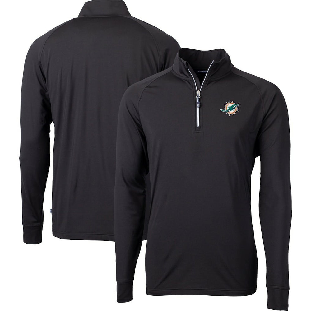 Miami Dolphins  Cutter & Buck Big & Tall Adapt Eco DryTec Raglan Quarter-Zip Jacket