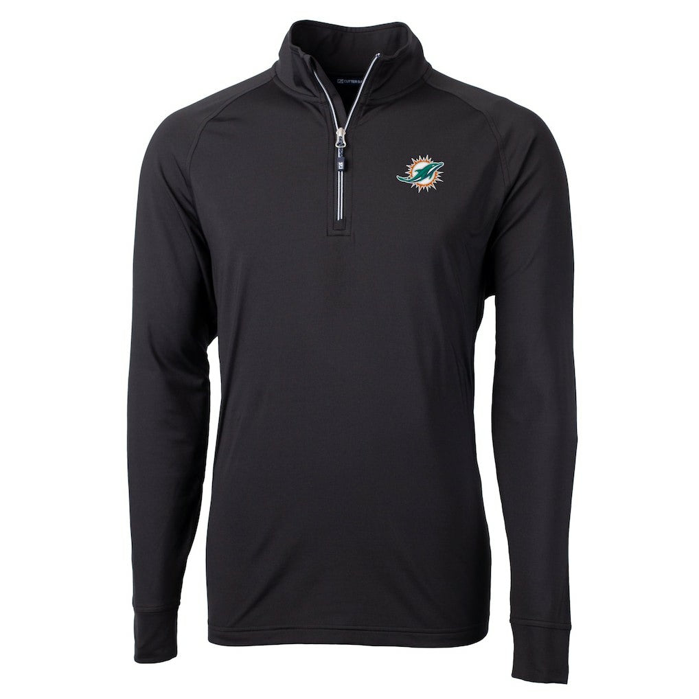 Miami Dolphins  Cutter & Buck Big & Tall Adapt Eco DryTec Raglan Quarter-Zip Jacket