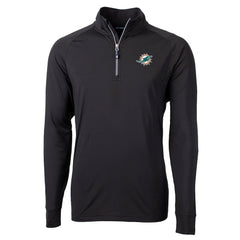 Miami Dolphins  Cutter & Buck Big & Tall Adapt Eco DryTec Raglan Quarter-Zip Jacket
