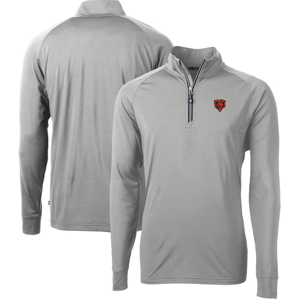 Chicago Bears  Cutter & Buck Big & Tall Adapt Eco DryTec Raglan Quarter-Zip Jacket