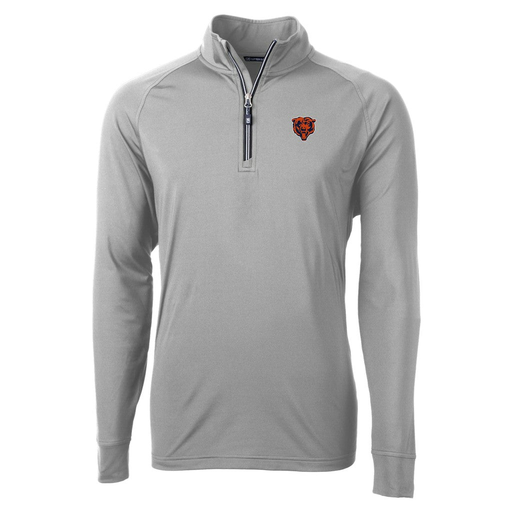 Chicago Bears  Cutter & Buck Big & Tall Adapt Eco DryTec Raglan Quarter-Zip Jacket