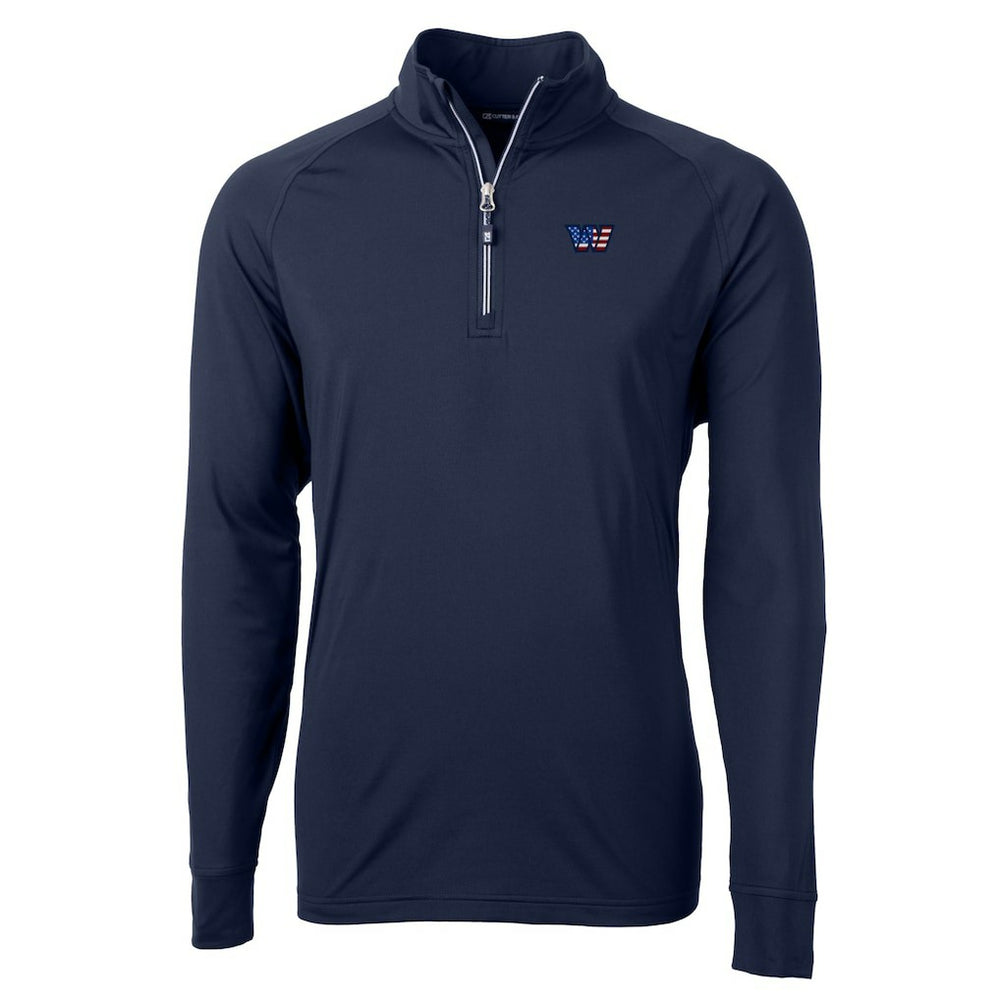 Washington Commanders  Cutter & Buck Big & Tall Americana Adapt Eco DryTec Raglan Quarter-Zip Jacket