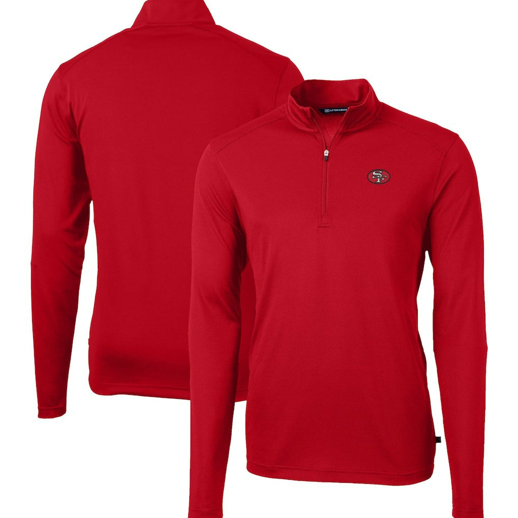 San Francisco 49ers  Cutter & Buck Big & Tall Virtue Eco Pique Quarter-Zip Jacket