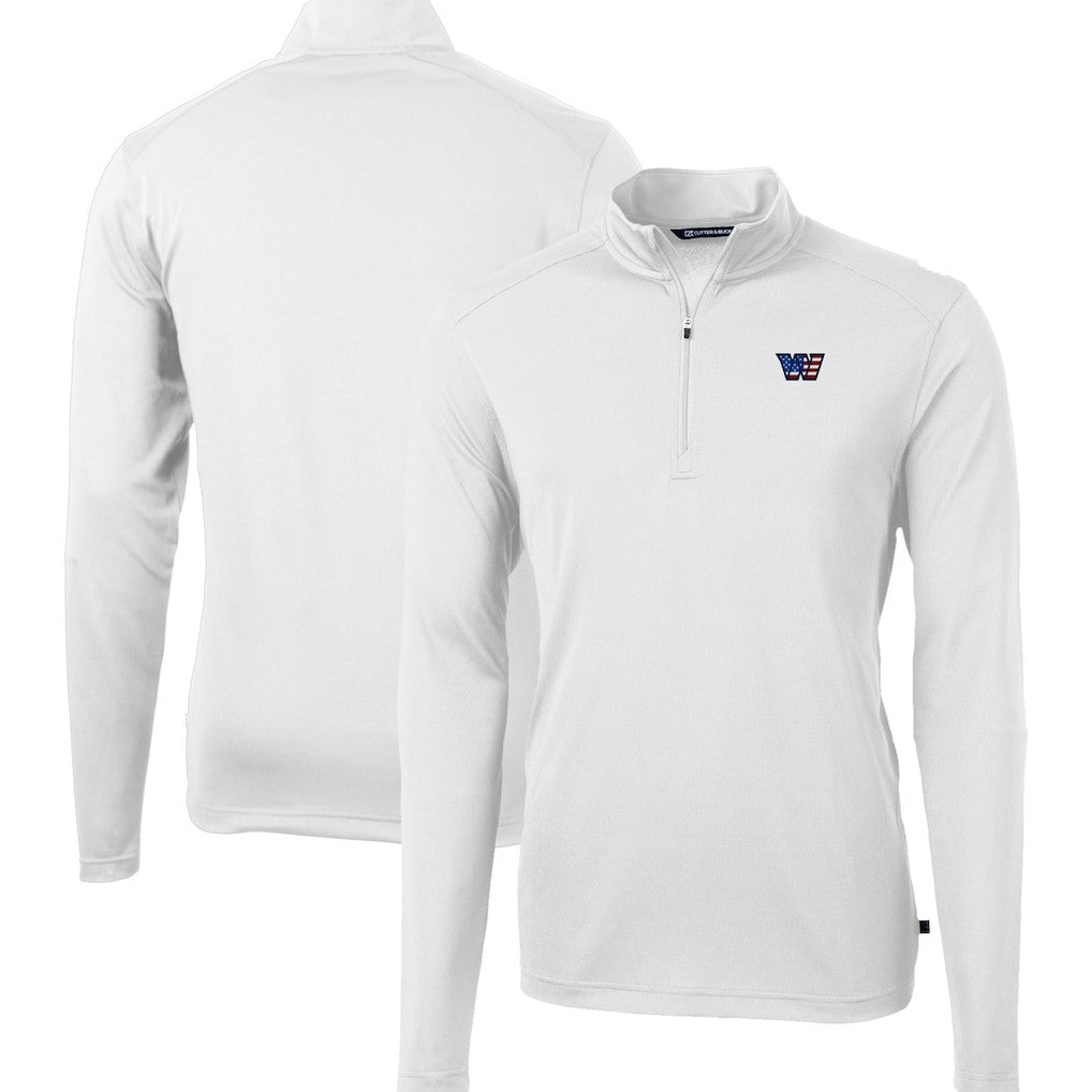Washington Commanders  Cutter & Buck Big & Tall Americana Virtue Eco Pique Quarter-Zip Jacket