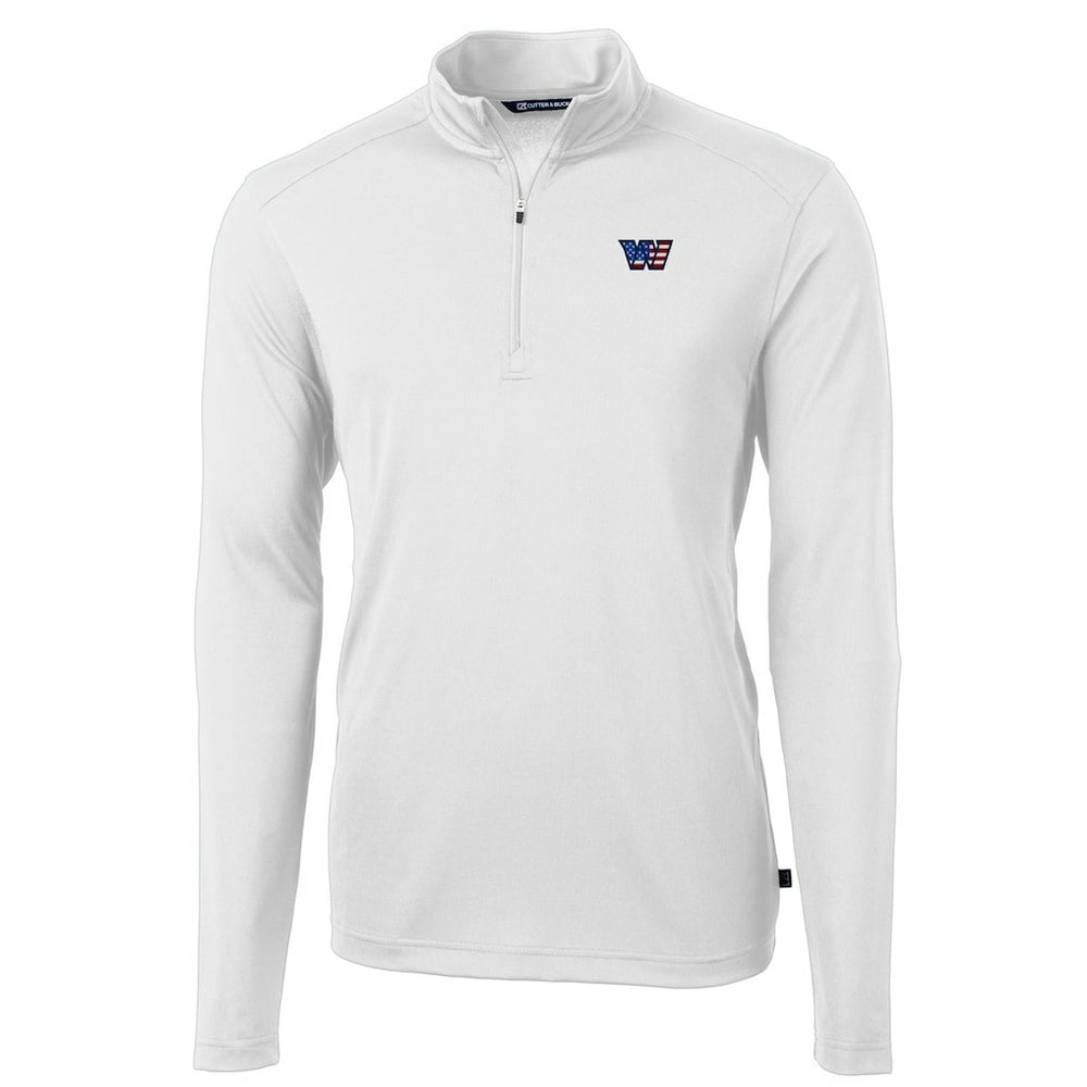 Washington Commanders  Cutter & Buck Big & Tall Americana Virtue Eco Pique Quarter-Zip Jacket