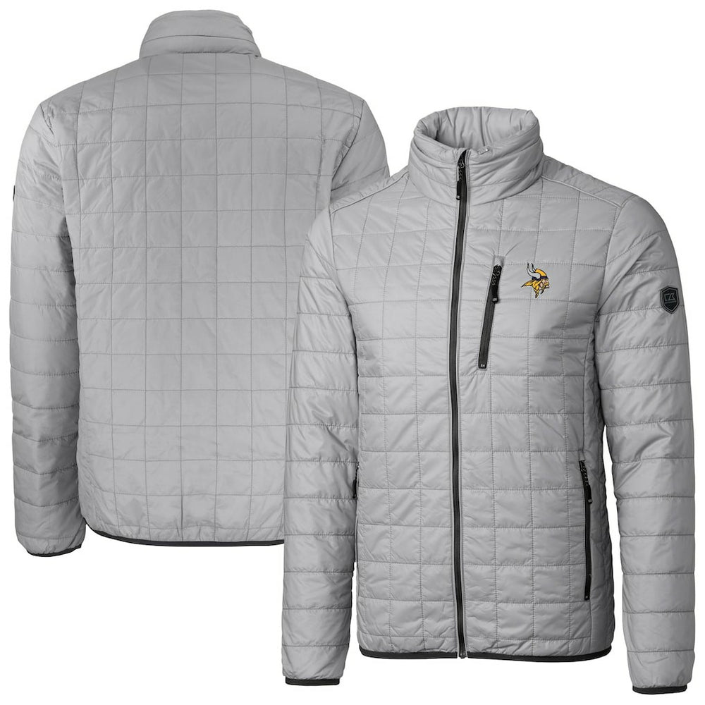 Minnesota Vikings  Cutter & Buck Big & Tall Rainier PrimaLoft Eco Insulated Full-Zip Hoodie Puffer Jacket