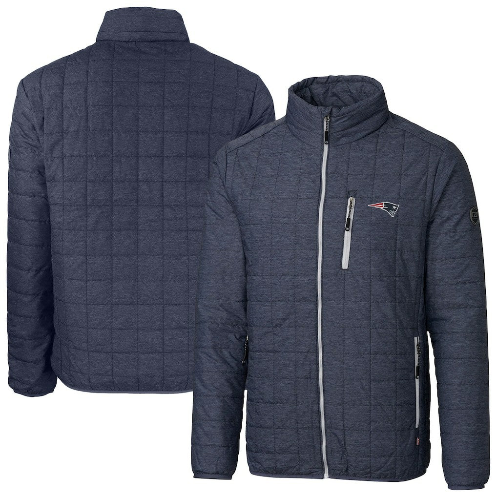 New England Patriots  Cutter & Buck Big & Tall Rainier PrimaLoft Eco Insulated Full-Zip Hoodie Puffer Jacket