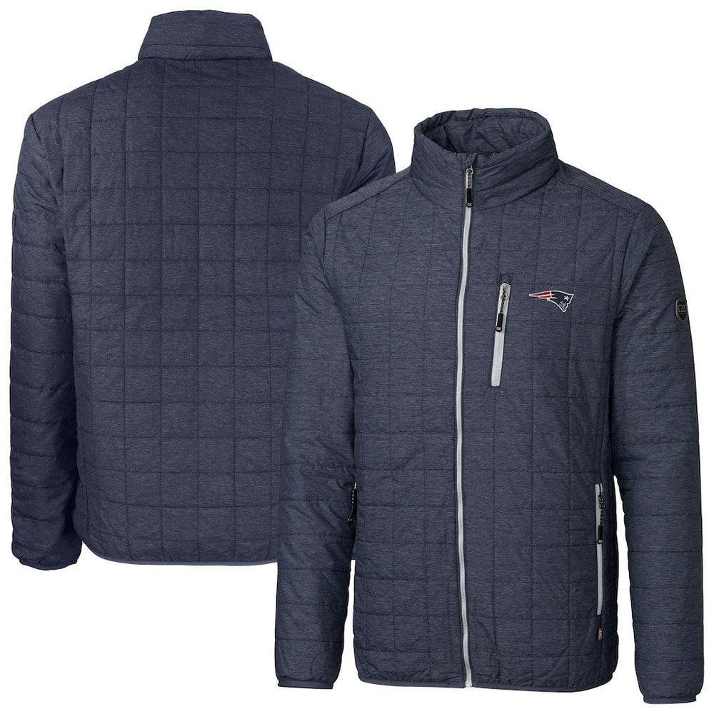 New England Patriots  Cutter & Buck Big & Tall Rainier PrimaLoft Eco Insulated Full-Zip Hoodie Puffer Jacket
