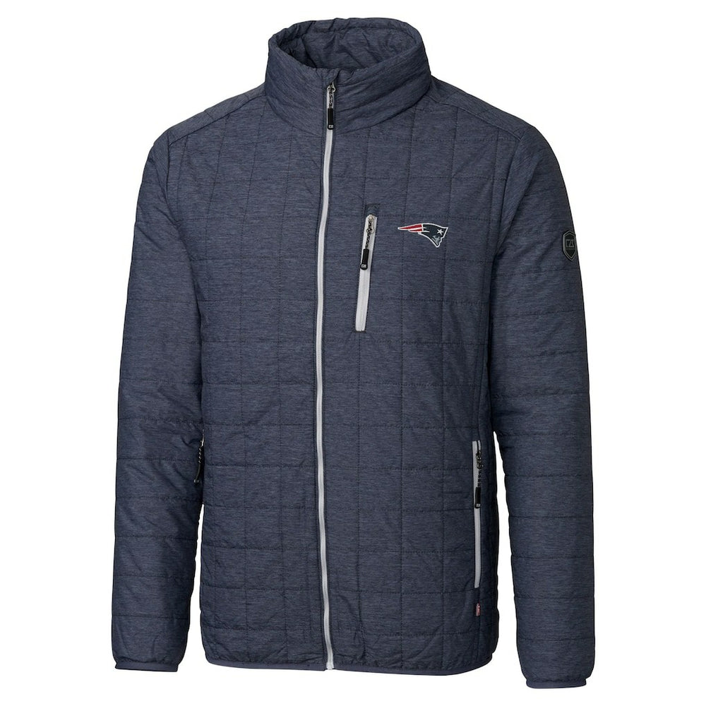 New England Patriots  Cutter & Buck Big & Tall Rainier PrimaLoft Eco Insulated Full-Zip Hoodie Puffer Jacket