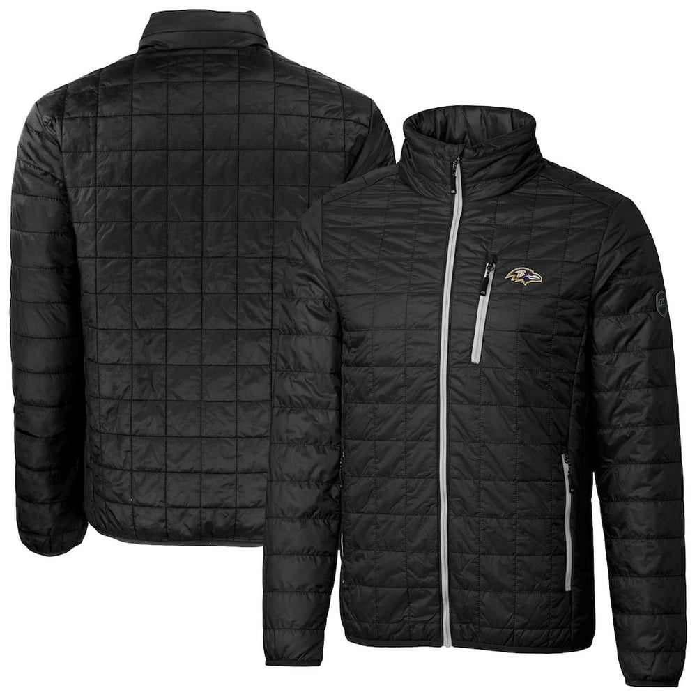 Baltimore Ravens  Cutter & Buck Big & Tall Rainier PrimaLoft Eco Insulated Full-Zip Hoodie Puffer Jacket