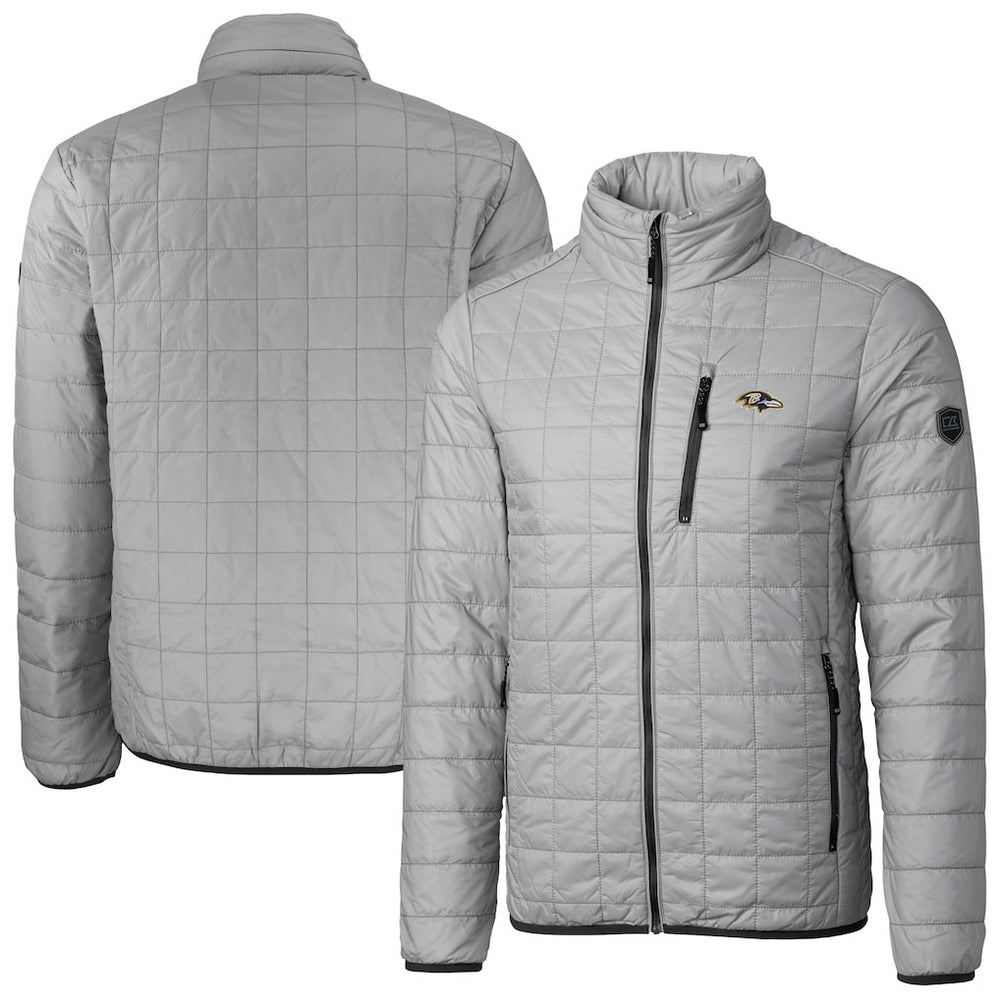 Baltimore Ravens  Cutter & Buck Big & Tall Rainier PrimaLoft Eco Insulated Full-Zip Hoodie Puffer Jacket