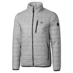 Green Bay Packers  Cutter & Buck Big & Tall Rainier PrimaLoft Eco Insulated Full-Zip Hoodie Puffer Jacket