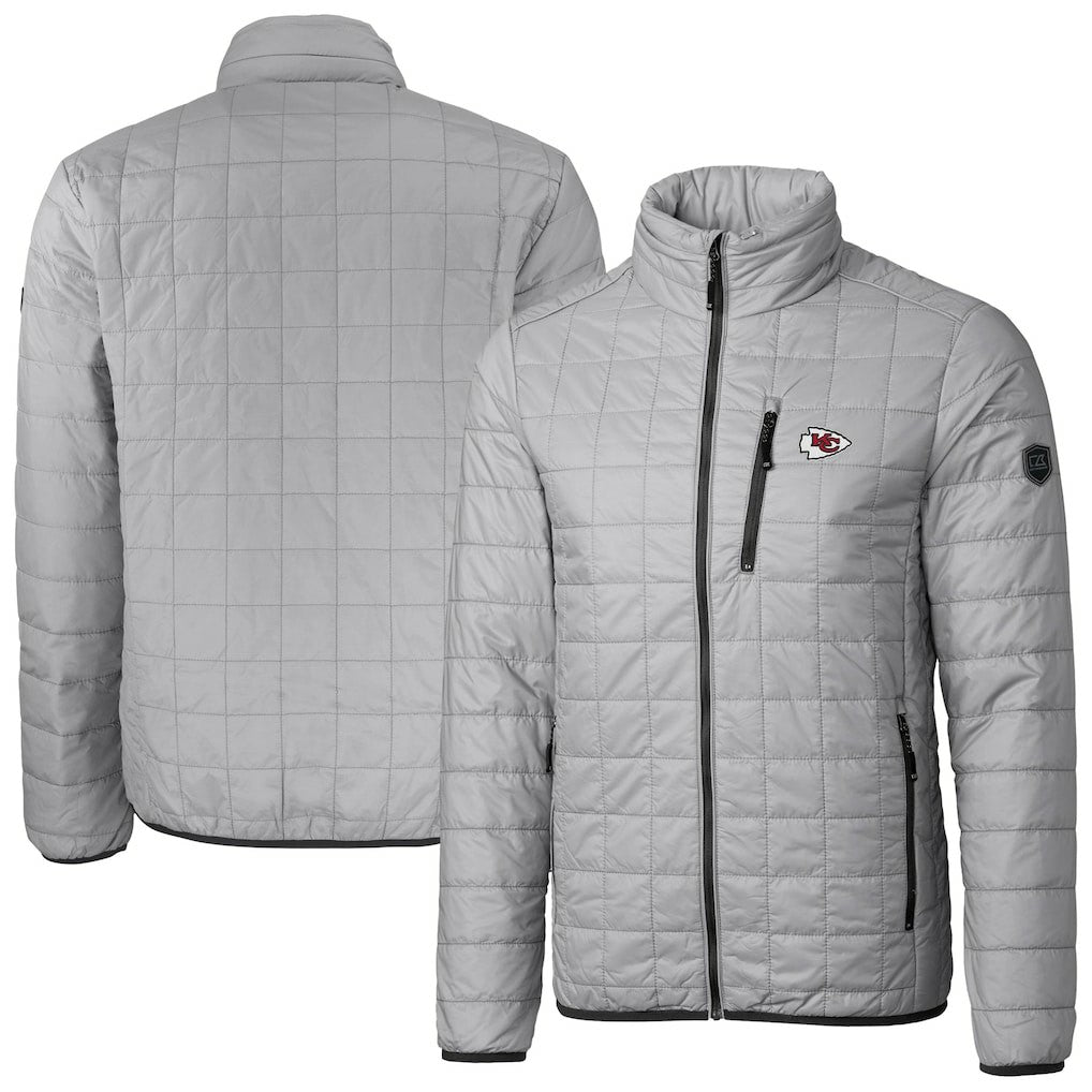 Kansas City Chiefs  Cutter & Buck Big & Tall Rainier PrimaLoft Eco Insulated Full-Zip Hoodie Puffer Jacket