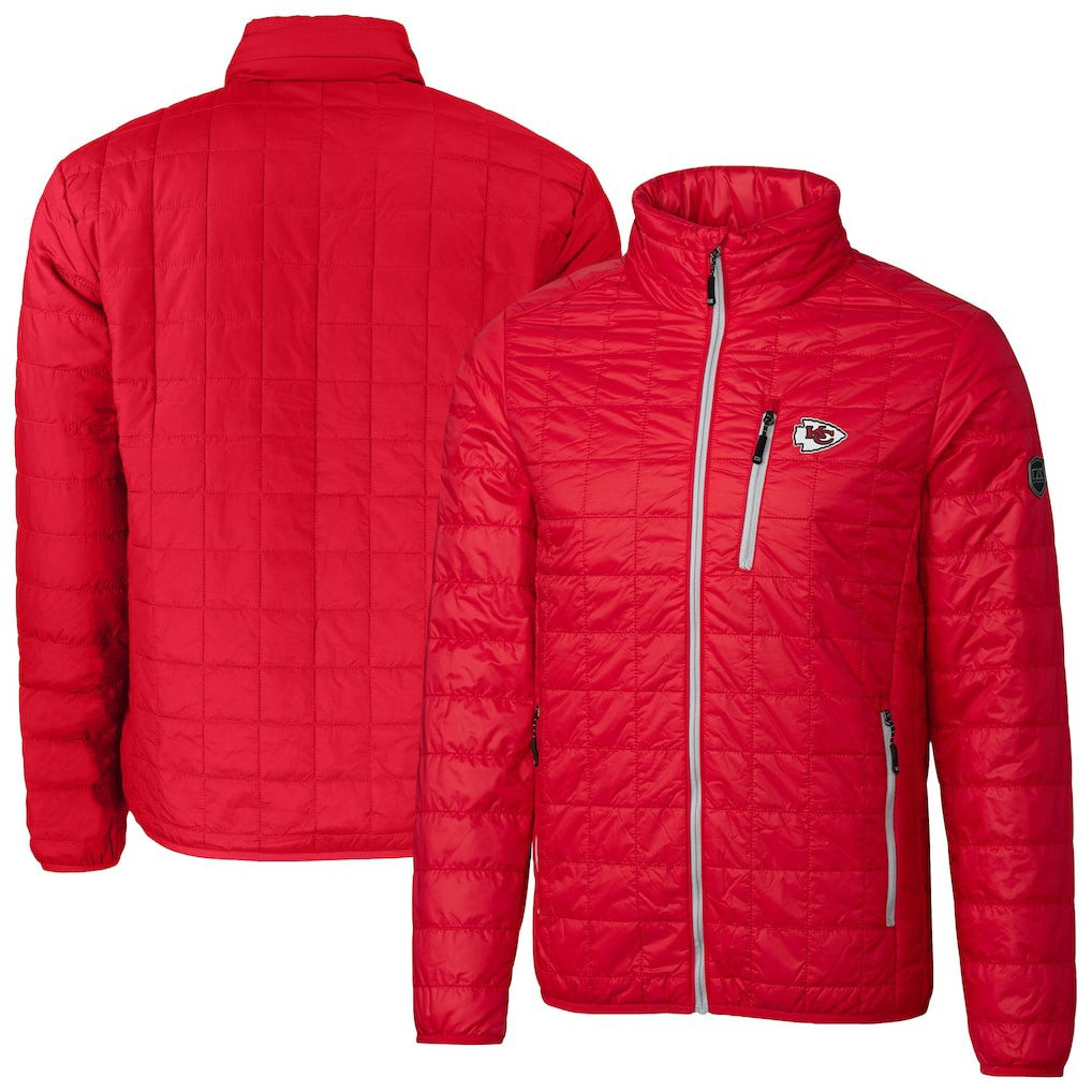Kansas City Chiefs  Cutter & Buck Big & Tall Rainier PrimaLoft Eco Insulated Full-Zip Hoodie Puffer Jacket