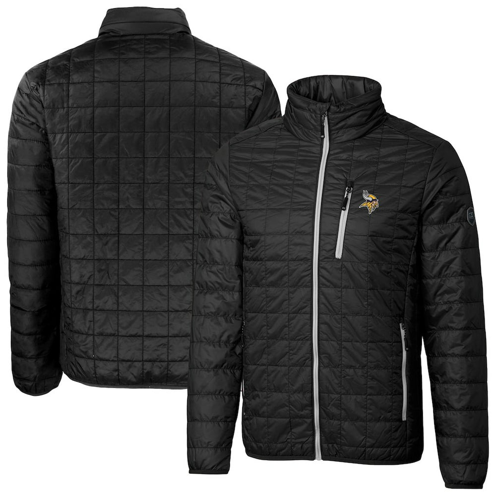 Minnesota Vikings  Cutter & Buck Big & Tall Rainier PrimaLoft Eco Insulated Full-Zip Hoodie Puffer Jacket