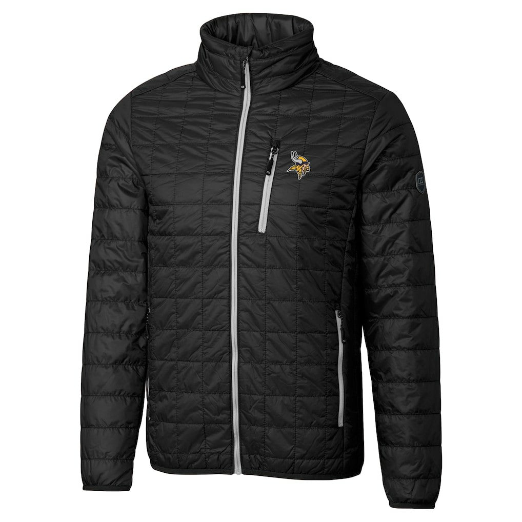 Minnesota Vikings  Cutter & Buck Big & Tall Rainier PrimaLoft Eco Insulated Full-Zip Hoodie Puffer Jacket