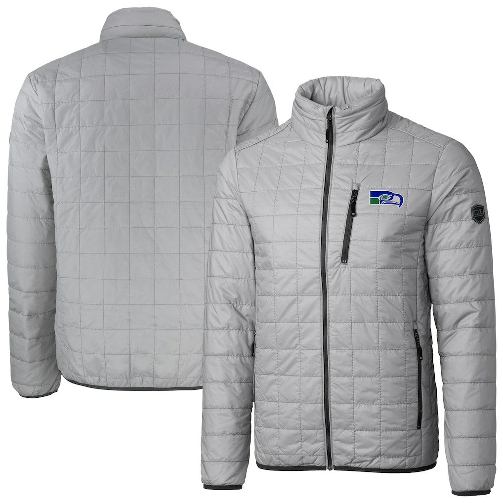 Seattle Seahawks  Cutter & Buck Big & Tall Rainier PrimaLoft Eco Insulated Full-Zip Puffer Jacket