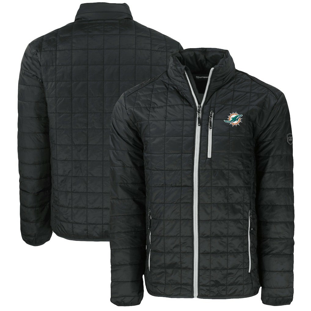 Miami Dolphins  Cutter & Buck Big & Tall Rainier PrimaLoft Eco Insulated Full-Zip Puffer Jacket