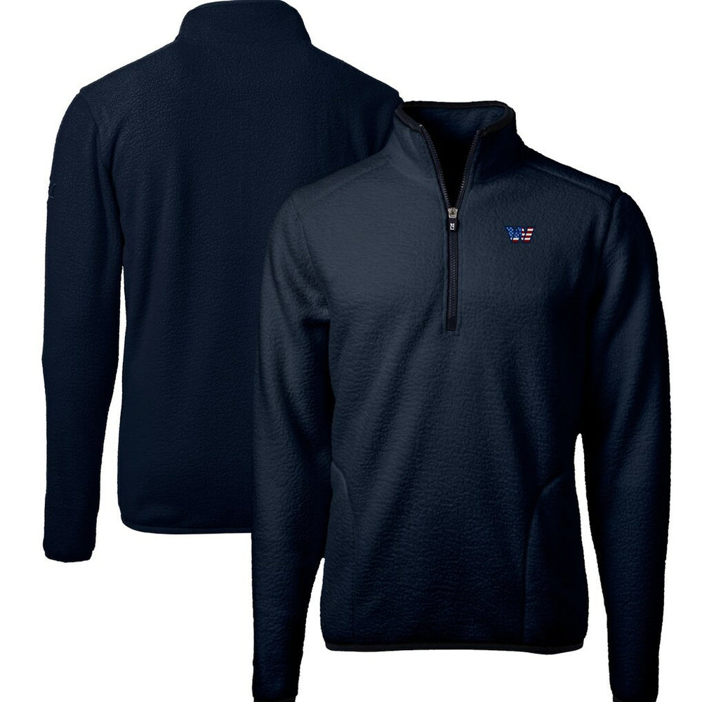 Washington Commanders  Cutter & Buck Big & Tall Cascade Eco Fleece Quarter-Zip Jacket