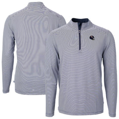 Chicago Bears  Cutter & Buck Big & Tall Virtue Eco Pique Micro Stripe Tri-Blend Quarter-Zip Jacket