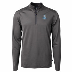 Detroit Lions  Cutter & Buck Big & Tall Virtue Eco Pique Micro Stripe Tri-Blend Quarter-Zip Jacket