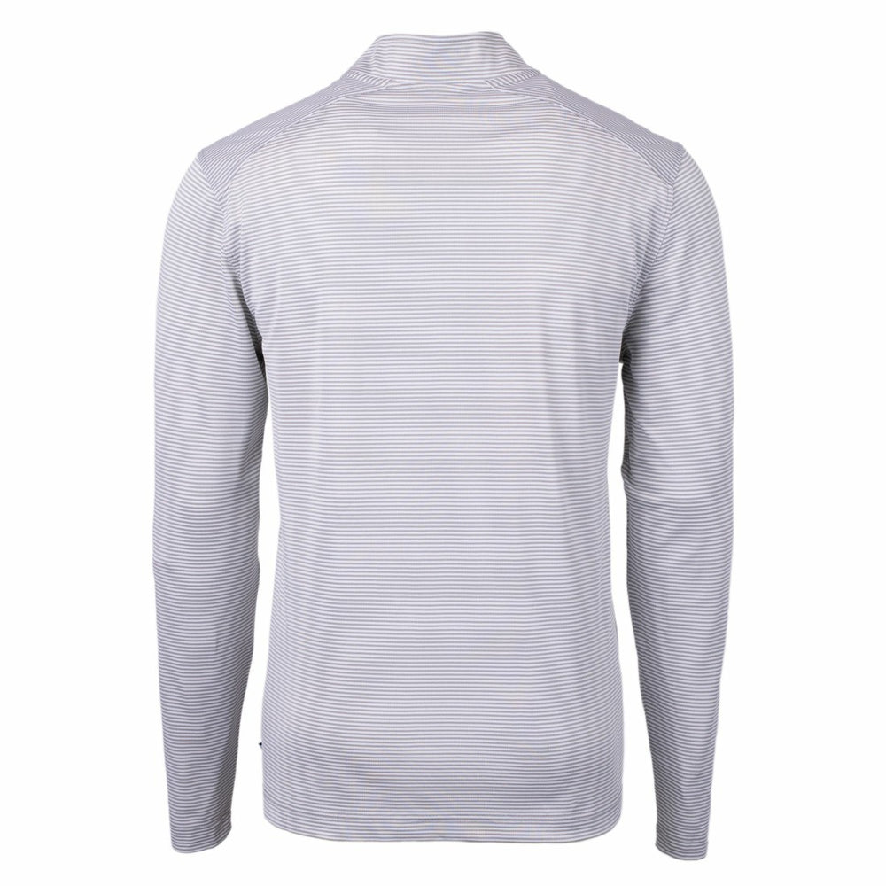 Denver Broncos  Cutter & Buck Big & Tall Virtue Eco Pique Micro Stripe Tri-Blend Quarter-Zip Jacket