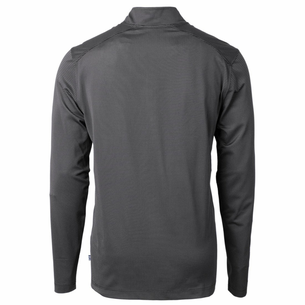 Detroit Lions  Cutter & Buck Big & Tall Virtue Eco Pique Micro Stripe Tri-Blend Quarter-Zip Jacket
