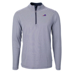 Buffalo Bills  Cutter & Buck Big & Tall Virtue Eco Pique Micro Stripe Tri-Blend Quarter-Zip Jacket