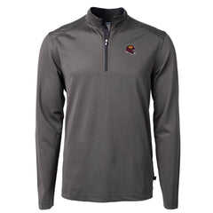 Washington Commanders  Cutter & Buck Big & Tall Virtue Eco Pique Micro Stripe Tri-Blend Quarter-Zip Jacket