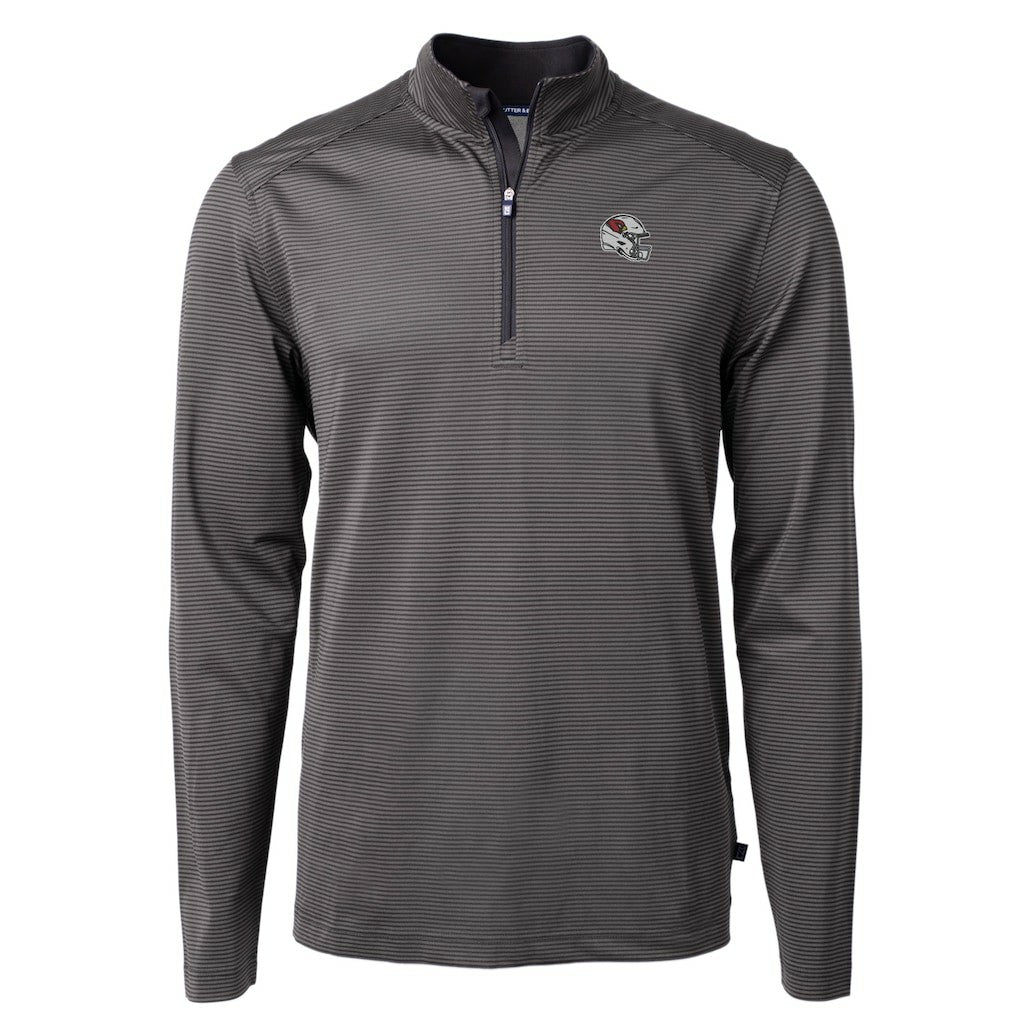 Arizona Cardinals  Cutter & Buck Big & Tall Virtue Eco Pique Micro Stripe Tri-Blend Quarter-Zip Jacket
