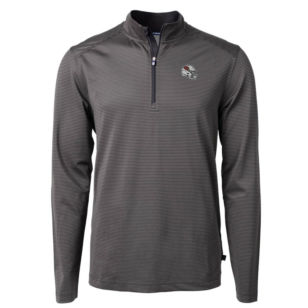 Arizona Cardinals  Cutter & Buck Big & Tall Virtue Eco Pique Micro Stripe Tri-Blend Quarter-Zip Jacket