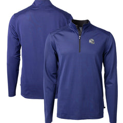 Indianapolis Colts  Cutter & Buck Big & Tall Virtue Eco Pique Micro Stripe Tri-Blend Quarter-Zip Jacket