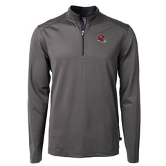Kansas City Chiefs  Cutter & Buck Big & Tall Virtue Eco Pique Micro Stripe Tri-Blend Quarter-Zip Jacket