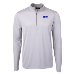Seattle Seahawks  Cutter & Buck Big & Tall Virtue Eco Pique Micro Stripe Tri-Blend Quarter-Zip Jacket
