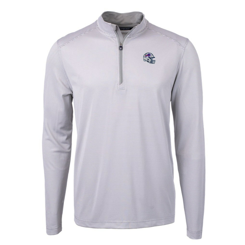 Buffalo Bills  Cutter & Buck Big & Tall Virtue Eco Pique Micro Stripe Tri-Blend Quarter-Zip Jacket