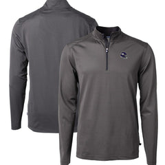 Minnesota Vikings  Cutter & Buck Big & Tall Virtue Eco Pique Micro Stripe Tri-Blend Quarter-Zip Jacket