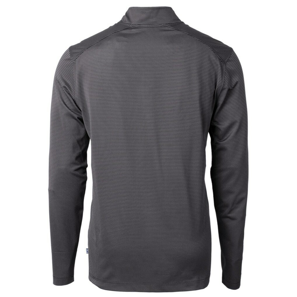 Minnesota Vikings  Cutter & Buck Big & Tall Virtue Eco Pique Micro Stripe Tri-Blend Quarter-Zip Jacket