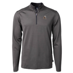 Cleveland Browns  Cutter & Buck Big & Tall Virtue Eco Pique Micro Stripe Tri-Blend Quarter-Zip Jacket