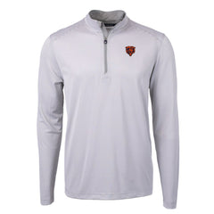 Chicago Bears  Cutter & Buck Big & Tall Virtue Eco Pique Micro Stripe Tri-Blend Quarter-Zip Jacket