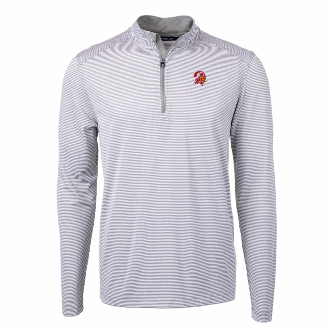 Tampa Bay Buccaneers  Cutter & Buck Big & Tall Virtue Eco Pique Micro Stripe Tri-Blend Quarter-Zip Jacket