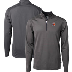 Tampa Bay Buccaneers  Cutter & Buck Big & Tall Virtue Eco Pique Micro Stripe Tri-Blend Quarter-Zip Jacket