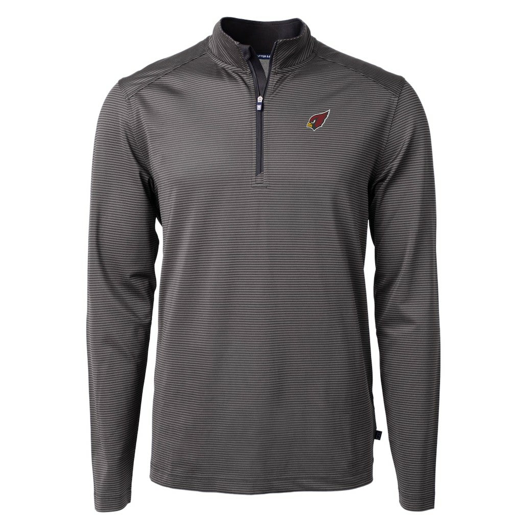 Arizona Cardinals  Cutter & Buck Big & Tall Virtue Eco Pique Micro Stripe Tri-Blend Quarter-Zip Jacket