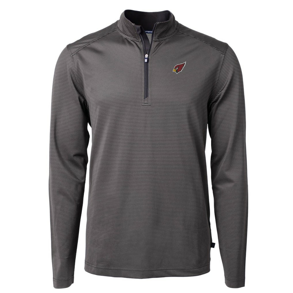 Arizona Cardinals  Cutter & Buck Big & Tall Virtue Eco Pique Micro Stripe Tri-Blend Quarter-Zip Jacket