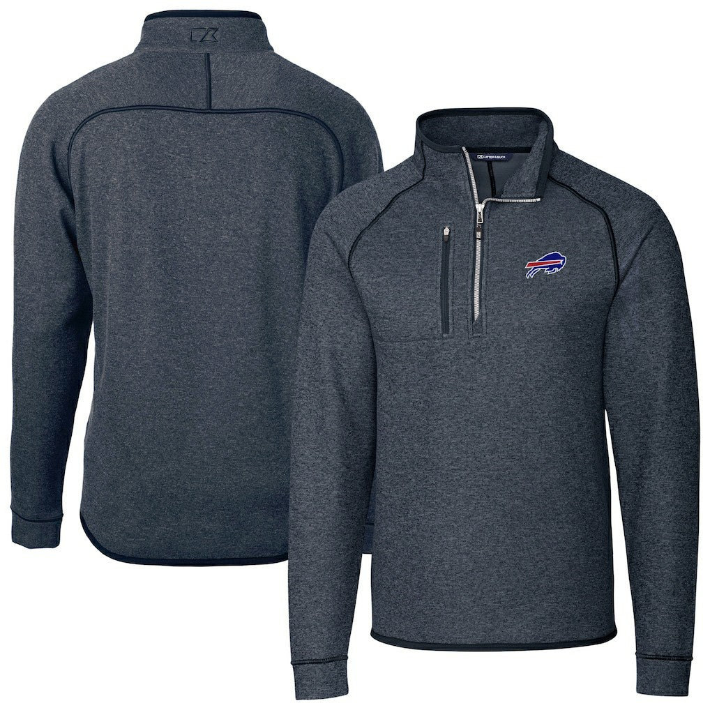 Buffalo Bills  Cutter & Buck Big & Tall Mainsail Sweater-Knit Half-Zip Jacket