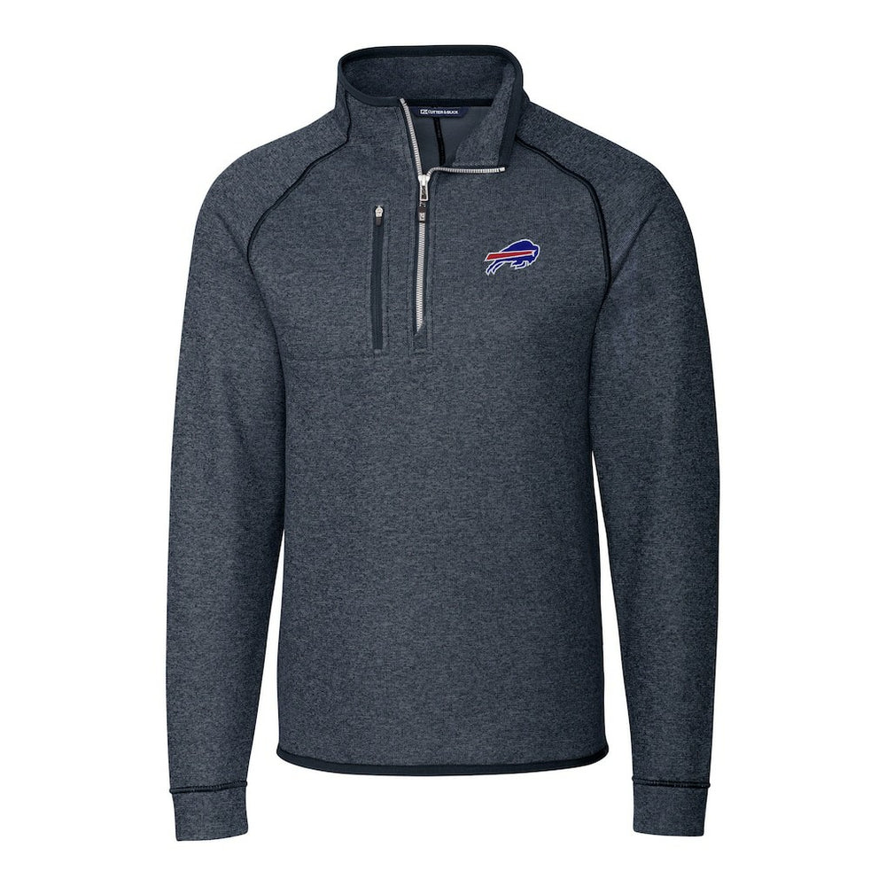Buffalo Bills  Cutter & Buck Big & Tall Mainsail Sweater-Knit Half-Zip Jacket