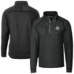 Miami Dolphins  Cutter & Buck Big & Tall Mainsail Sweater-Knit Half-Zip Jacket