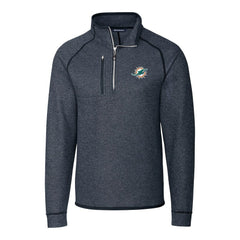 Miami Dolphins  Cutter & Buck Big & Tall Mainsail Sweater-Knit Half-Zip Jacket