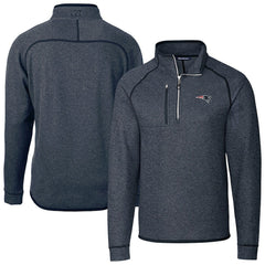 New England Patriots  Cutter & Buck Big & Tall Mainsail Sweater-Knit Half-Zip Jacket