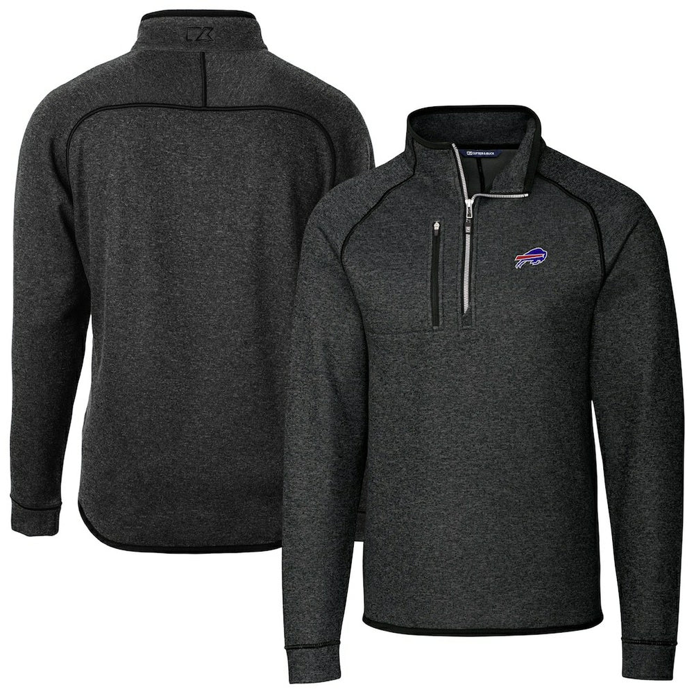 Buffalo Bills  Cutter & Buck Big & Tall Mainsail Sweater-Knit Half-Zip Jacket