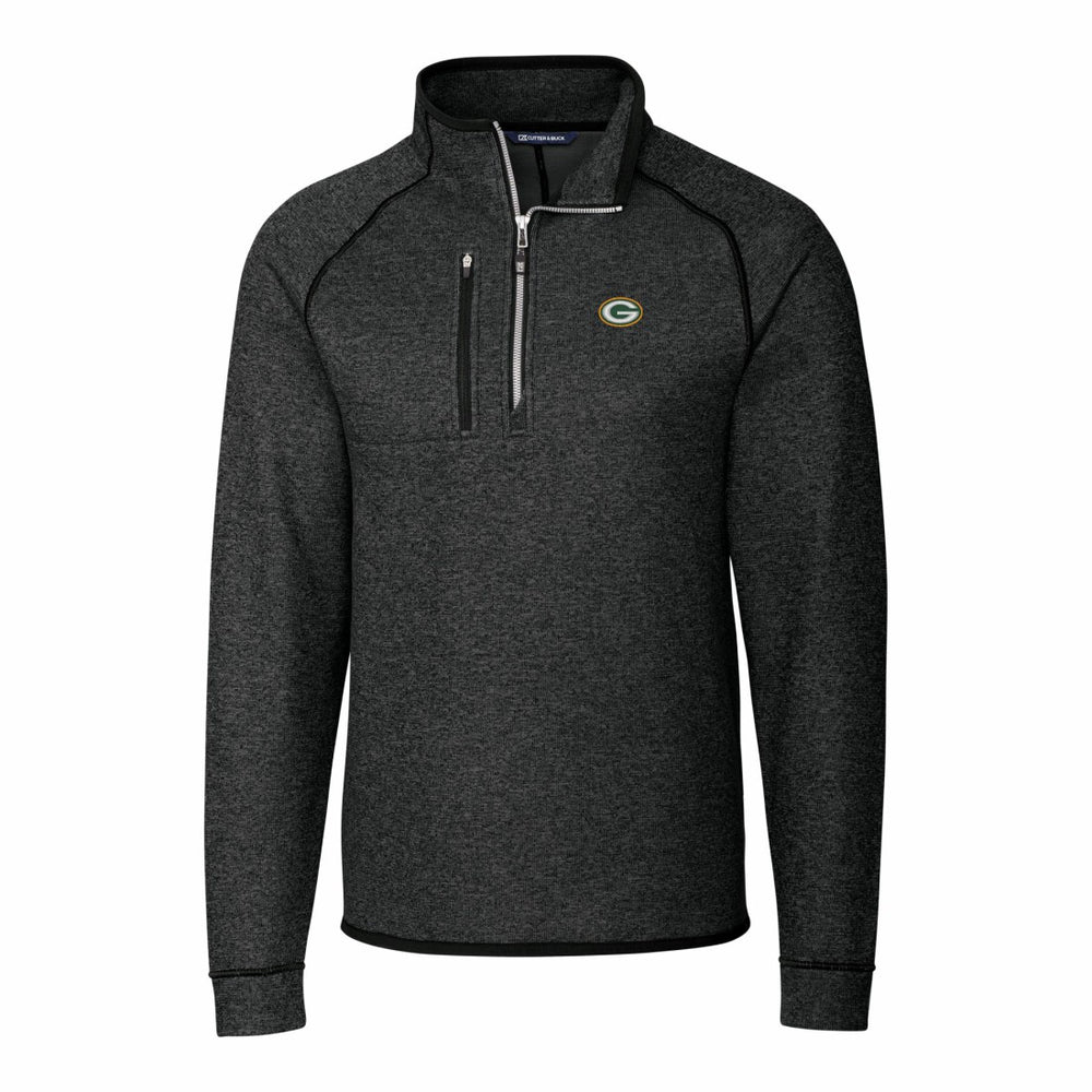 Green Bay Packers  Cutter & Buck Big & Tall Mainsail Sweater-Knit Half-Zip Jacket
